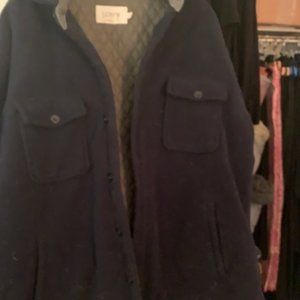 J. Crew Navy Fleece Shacket,  size Large